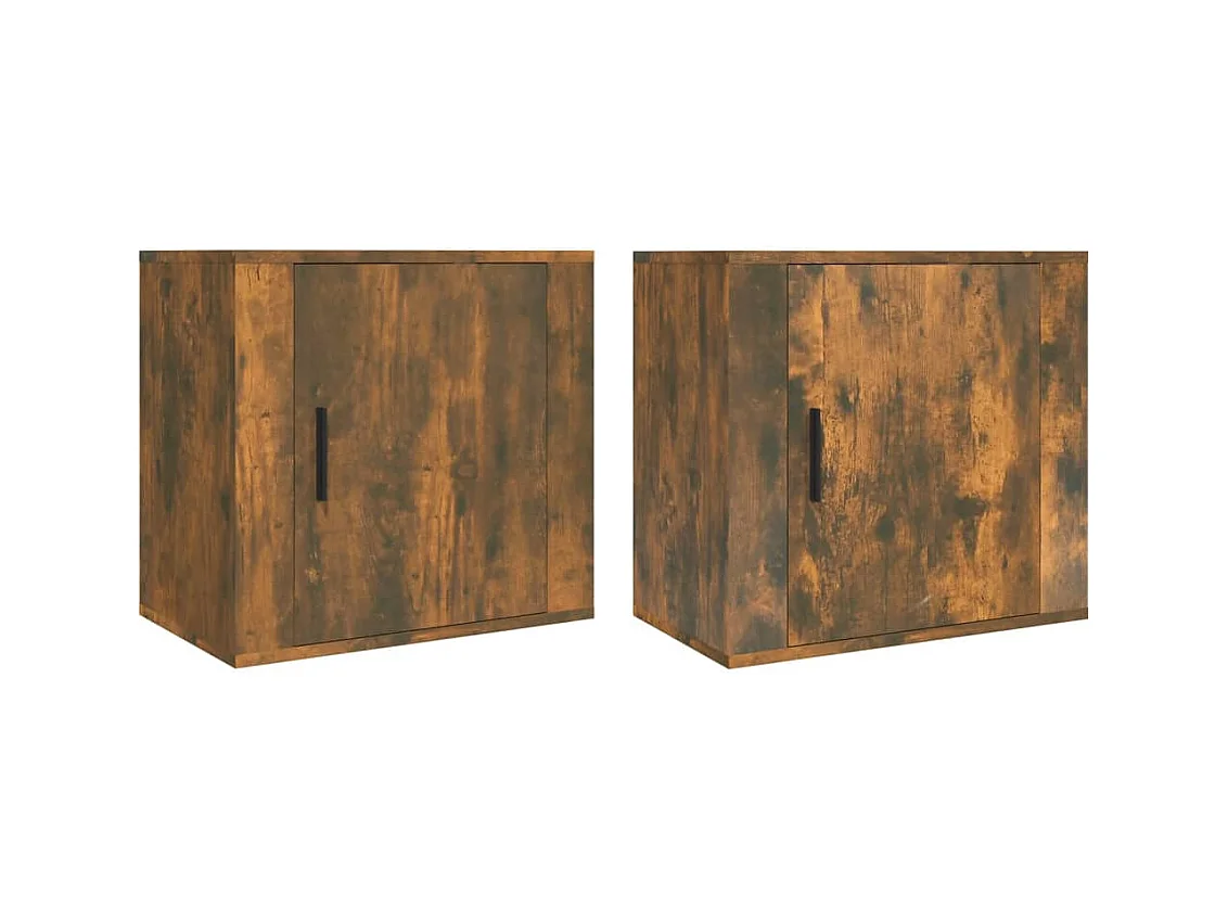 Almond  Tables de chevet murales 2 pcs Chêne fumé 50x30x47 cm