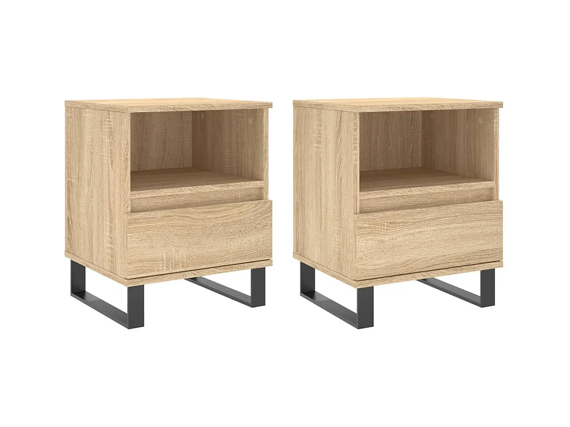 Pau  Tables de chevet 2 pcs chêne sonoma 40x35x50 cm bois ingénierie