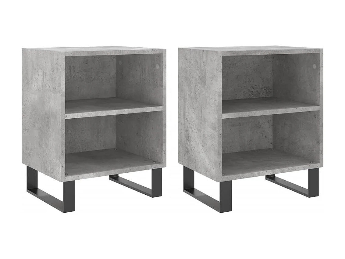 Tuncay  Tables de chevet 2 pcs gris béton 40x30x50 cm bois d'ingénierie