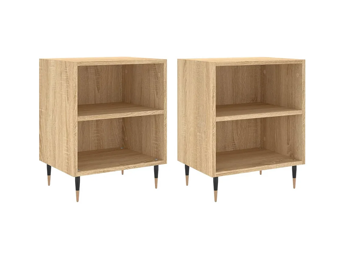 Oguz  Tables de chevet 2pcs chêne sonoma 40x30x50cm bois d'ingénierie