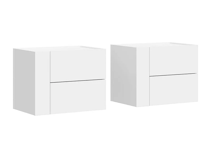 Dayton  Tables de chevet murales 2 pcs blanc 45x30x35 cm