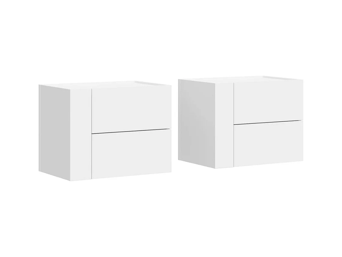 Dayton  Tables de chevet murales 2 pcs blanc 45x30x35 cm