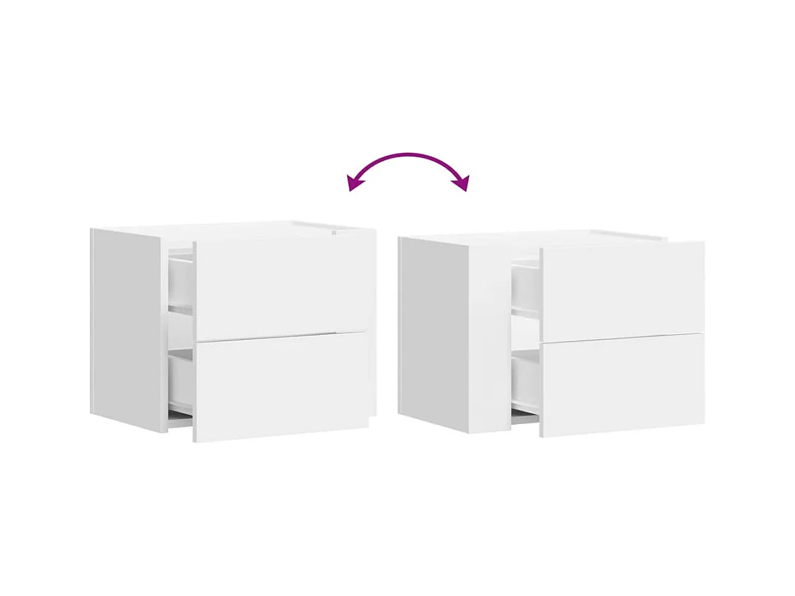 Dayton  Tables de chevet murales 2 pcs blanc 45x30x35 cm