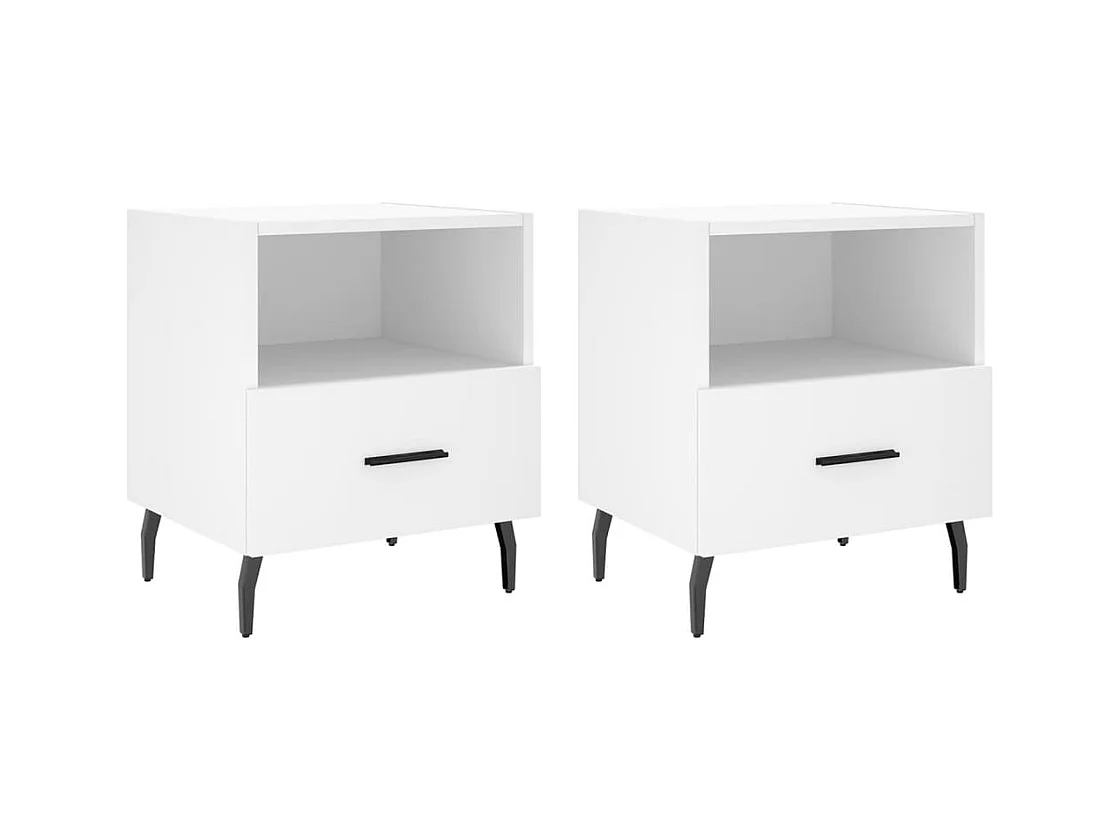 Conflans-Sainte-Honorine  Tables de chevet 2 pcs blanc 40x35x47,5 cm bois d’ingénierie