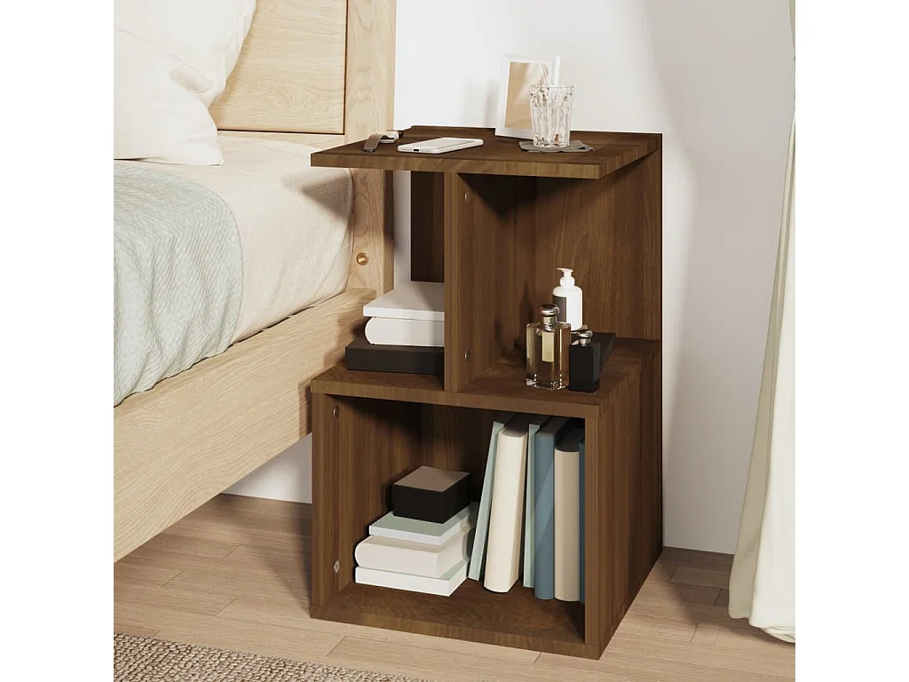 Pam  Table de chevet Chêne marron 35x35x55 cm Bois d'ingénierie