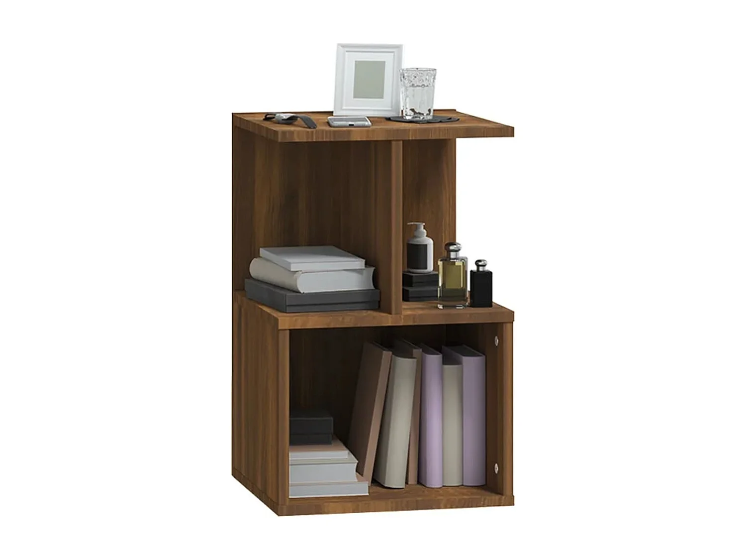 Pam  Table de chevet Chêne marron 35x35x55 cm Bois d'ingénierie