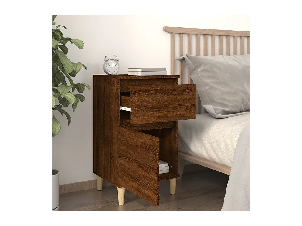 Bellevue  Tables de chevet 2 pcs chêne marron 40x35x70 cm