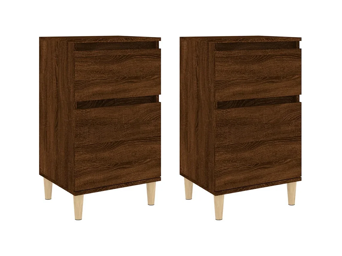 Bellevue  Tables de chevet 2 pcs chêne marron 40x35x70 cm