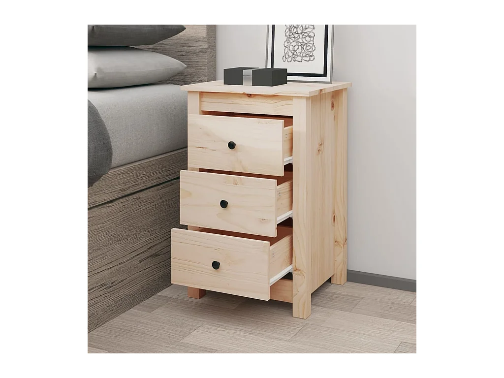 Cynor  Table de chevet 40x35x61,5 cm Bois de pin massif