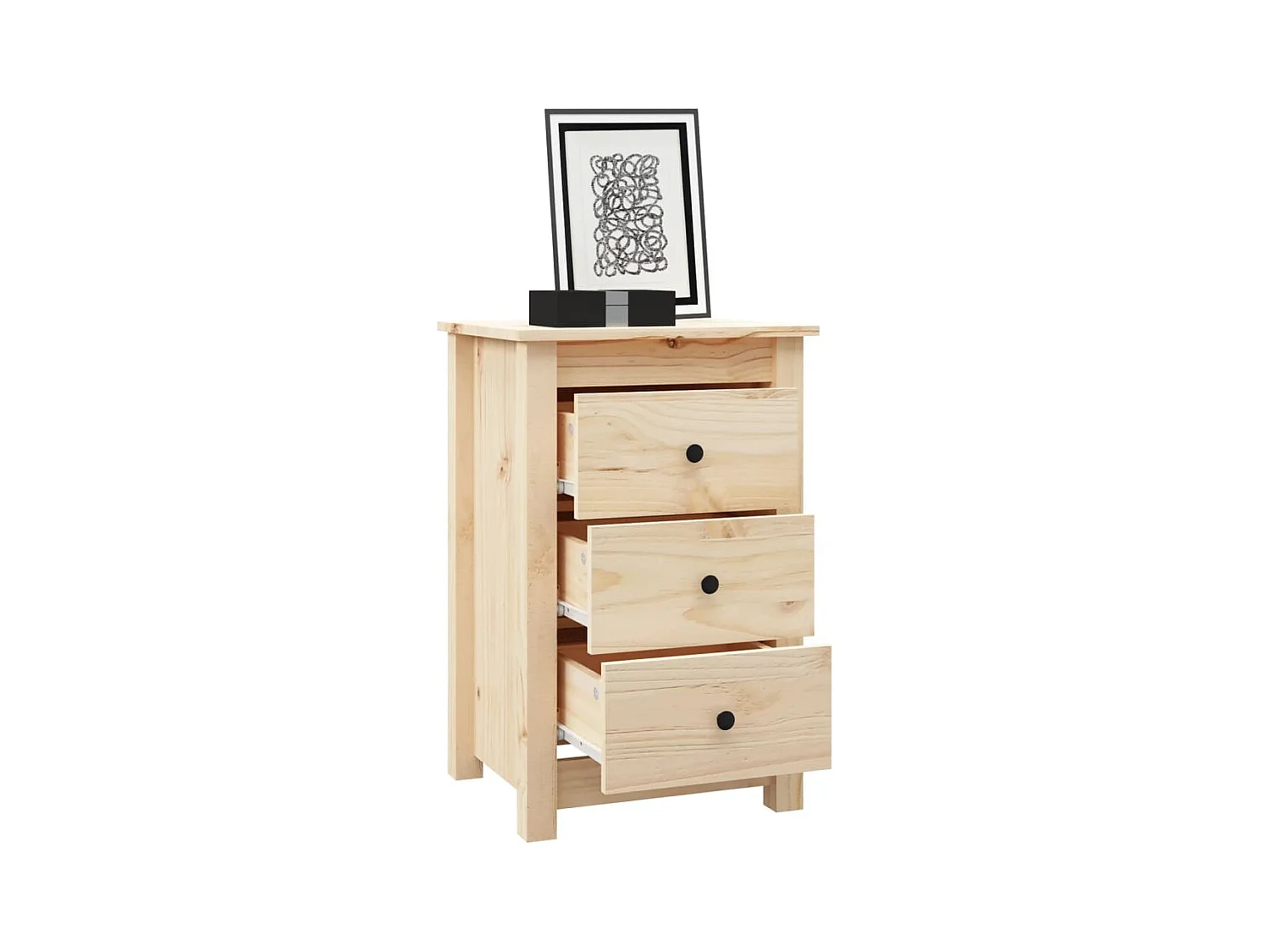 Cynor  Table de chevet 40x35x61,5 cm Bois de pin massif