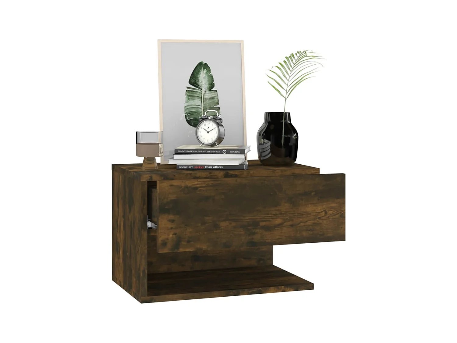 Freke  Tables de chevet murales 2 pcs Chêne fumé