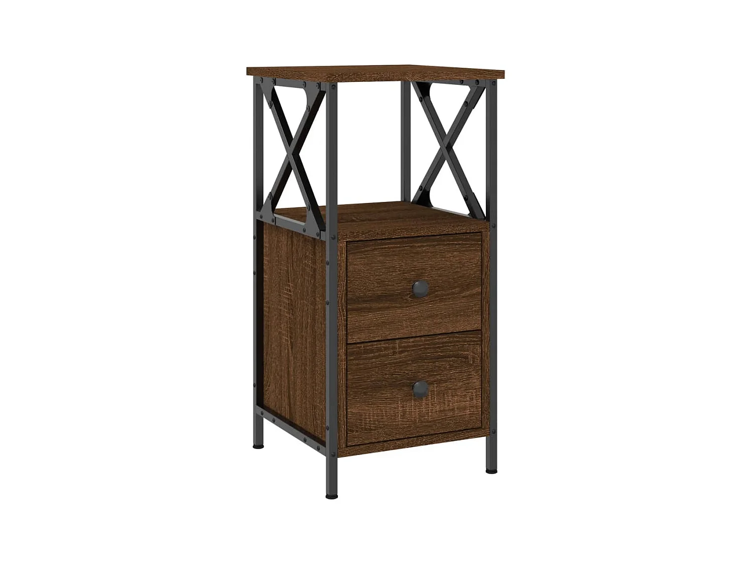 Quinn Hope  Table de chevet chêne marron 34x35,5x70 cm bois d'ingénierie