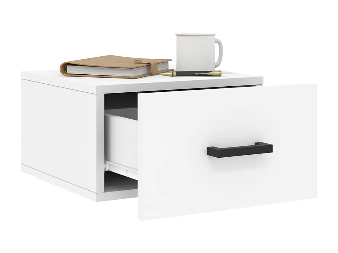 Franconville  Tables de chevet murales 2 pcs blanc 35x35x20 cm