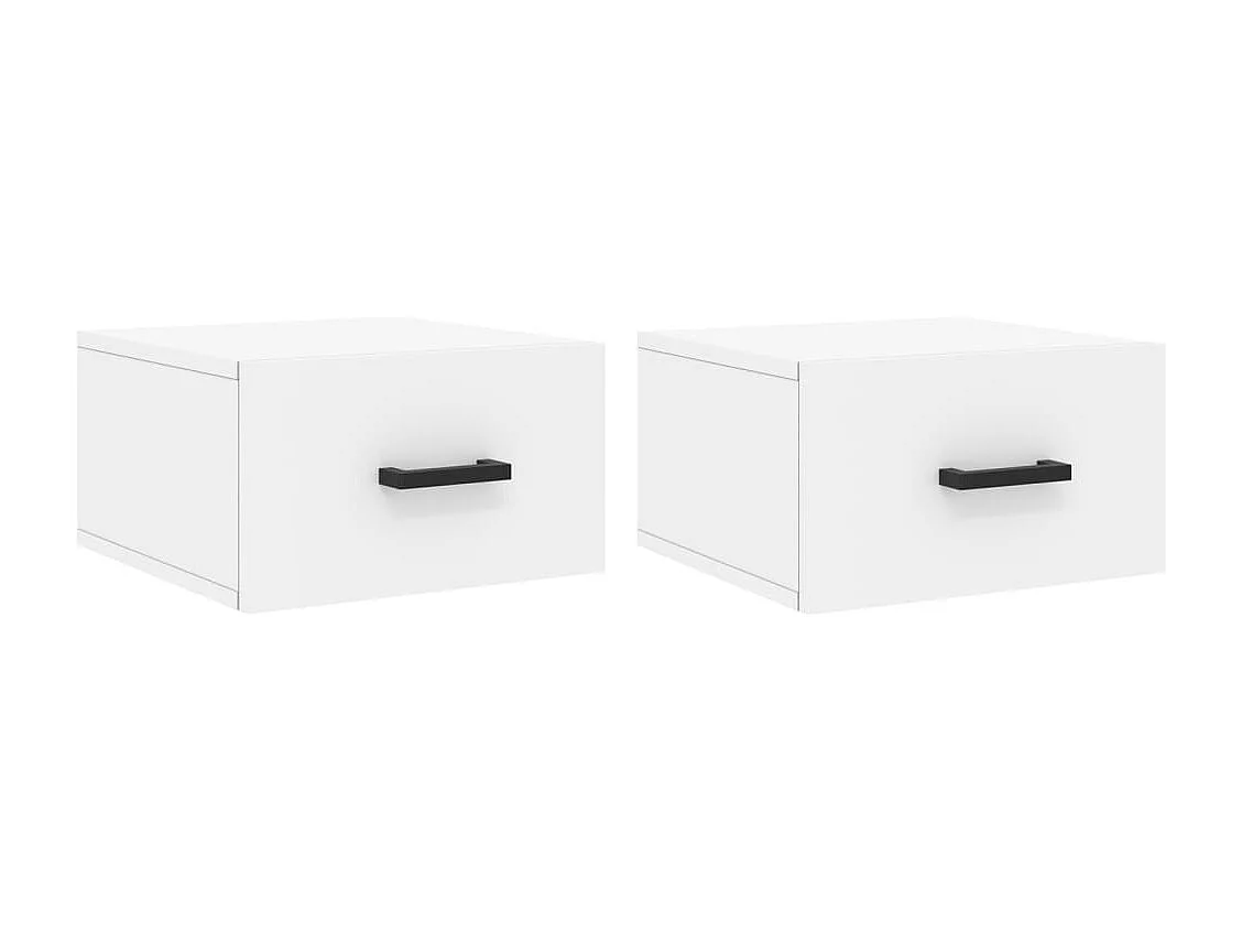 Franconville  Tables de chevet murales 2 pcs blanc 35x35x20 cm
