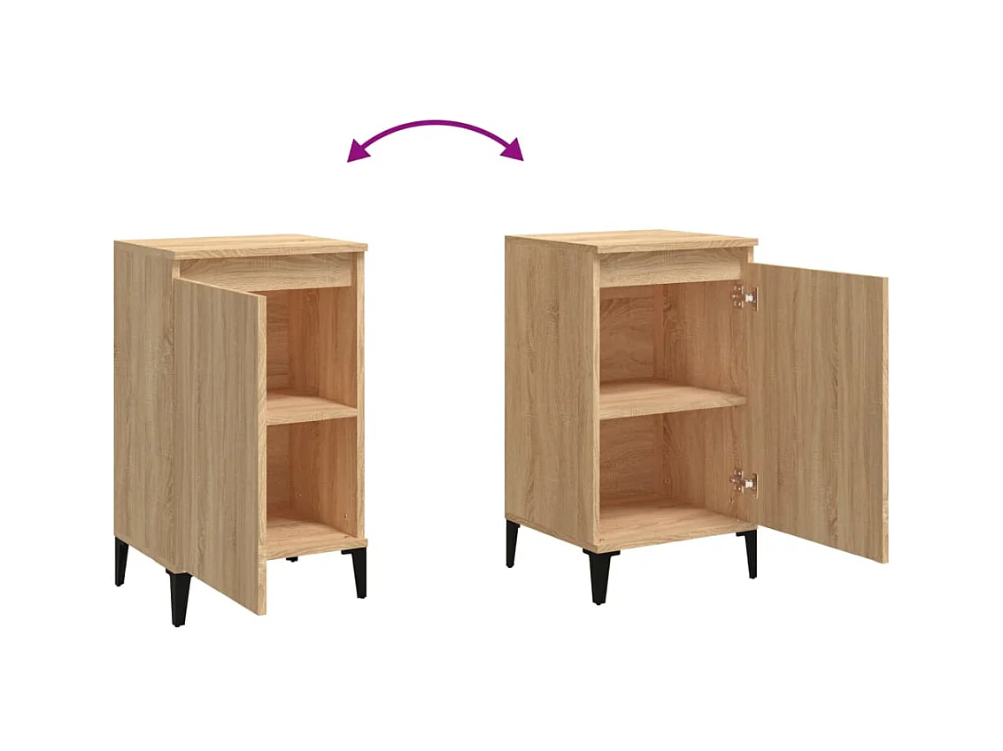 Riley Mae  Tables de chevet 2pcs chêne sonoma 40x35x70cm bois d'ingénierie
