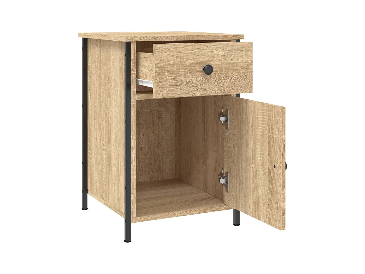 Qardir  Tables de chevet 2pcs chêne sonoma 40x42x60cm bois d'ingénierie