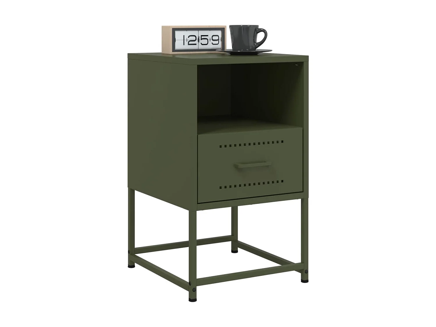 Inanna  Tables de chevet 2 pcs vert olive 36x39x60,5 cm acier
