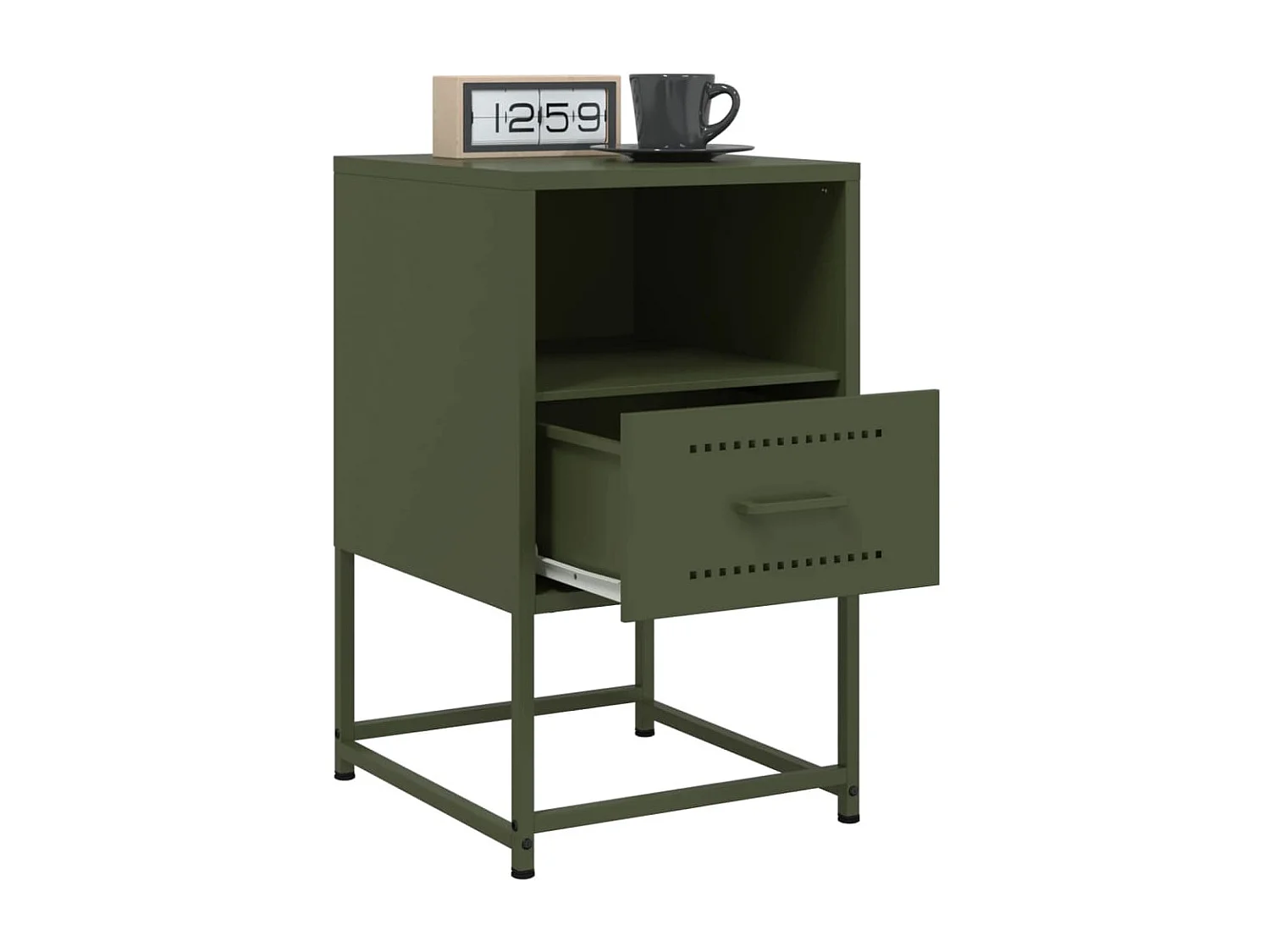 Inanna  Tables de chevet 2 pcs vert olive 36x39x60,5 cm acier