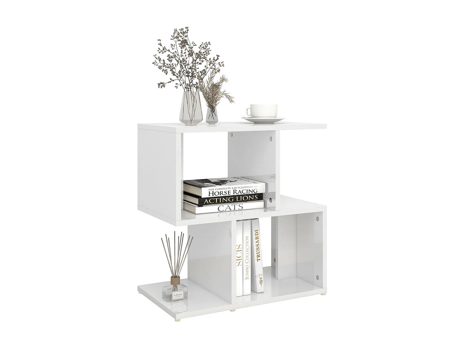 Kerwin  Tables de chevet 2 pcs blanc brillant bois d'ingénierie