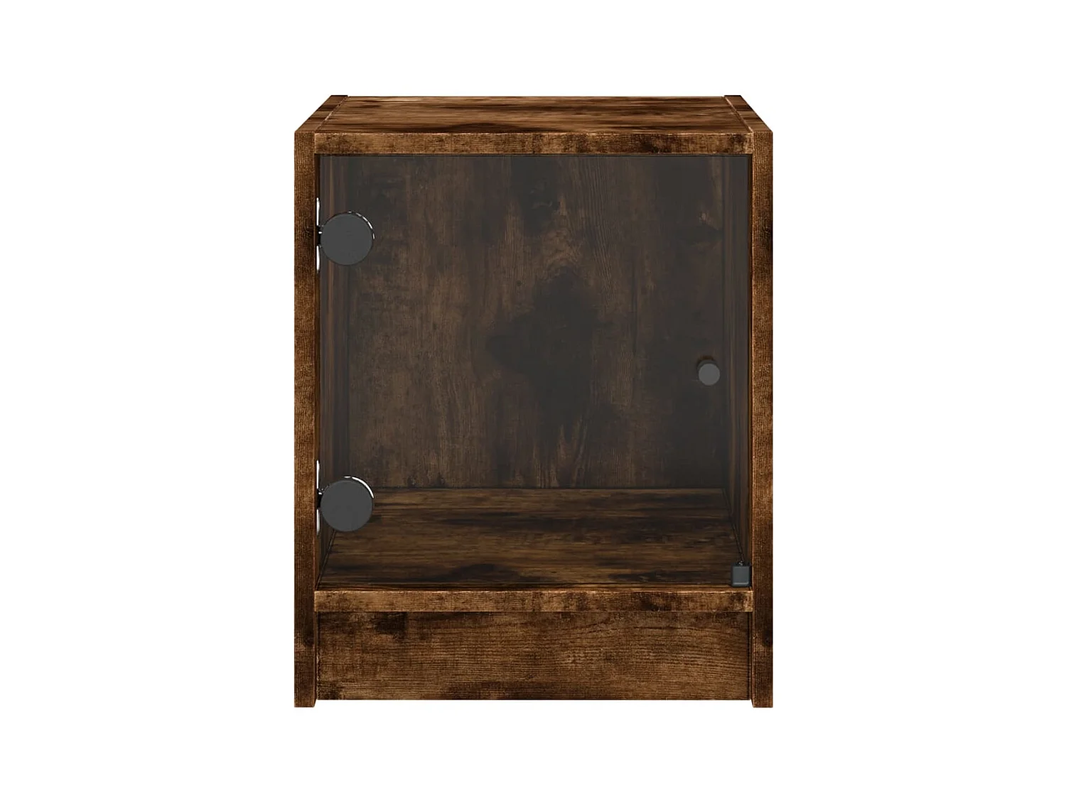 Butte  Tables de chevet et portes vitrées 2 pcs chêne fumé 35x37x42 cm