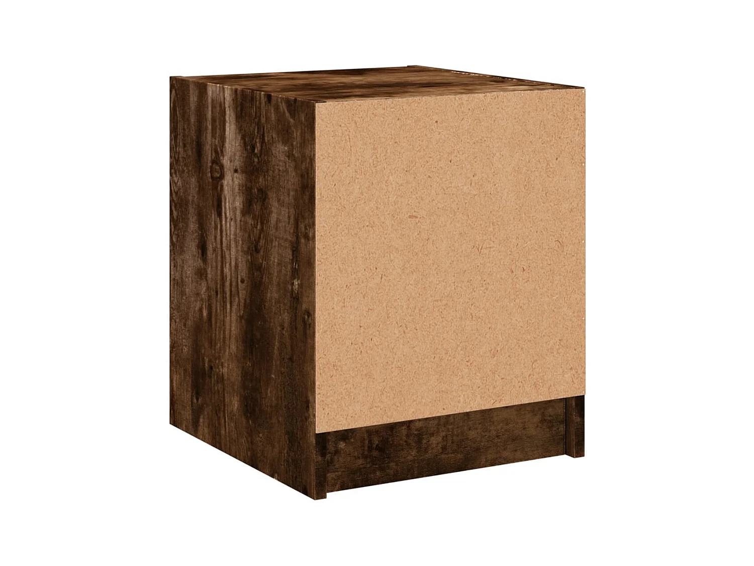 Butte  Tables de chevet et portes vitrées 2 pcs chêne fumé 35x37x42 cm