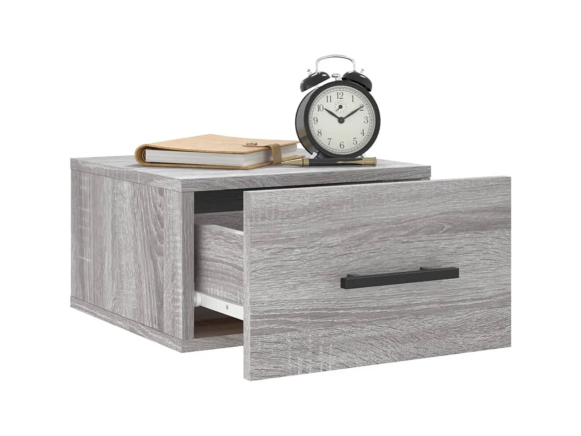 Evelyn Marie  Table de chevet murale sonoma gris 35x35x20 cm