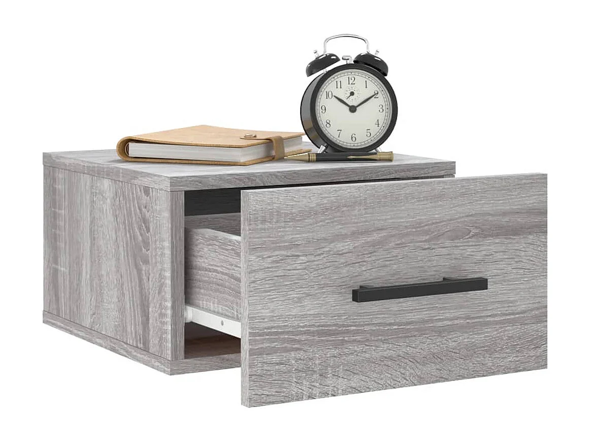 Evelyn Marie  Table de chevet murale sonoma gris 35x35x20 cm