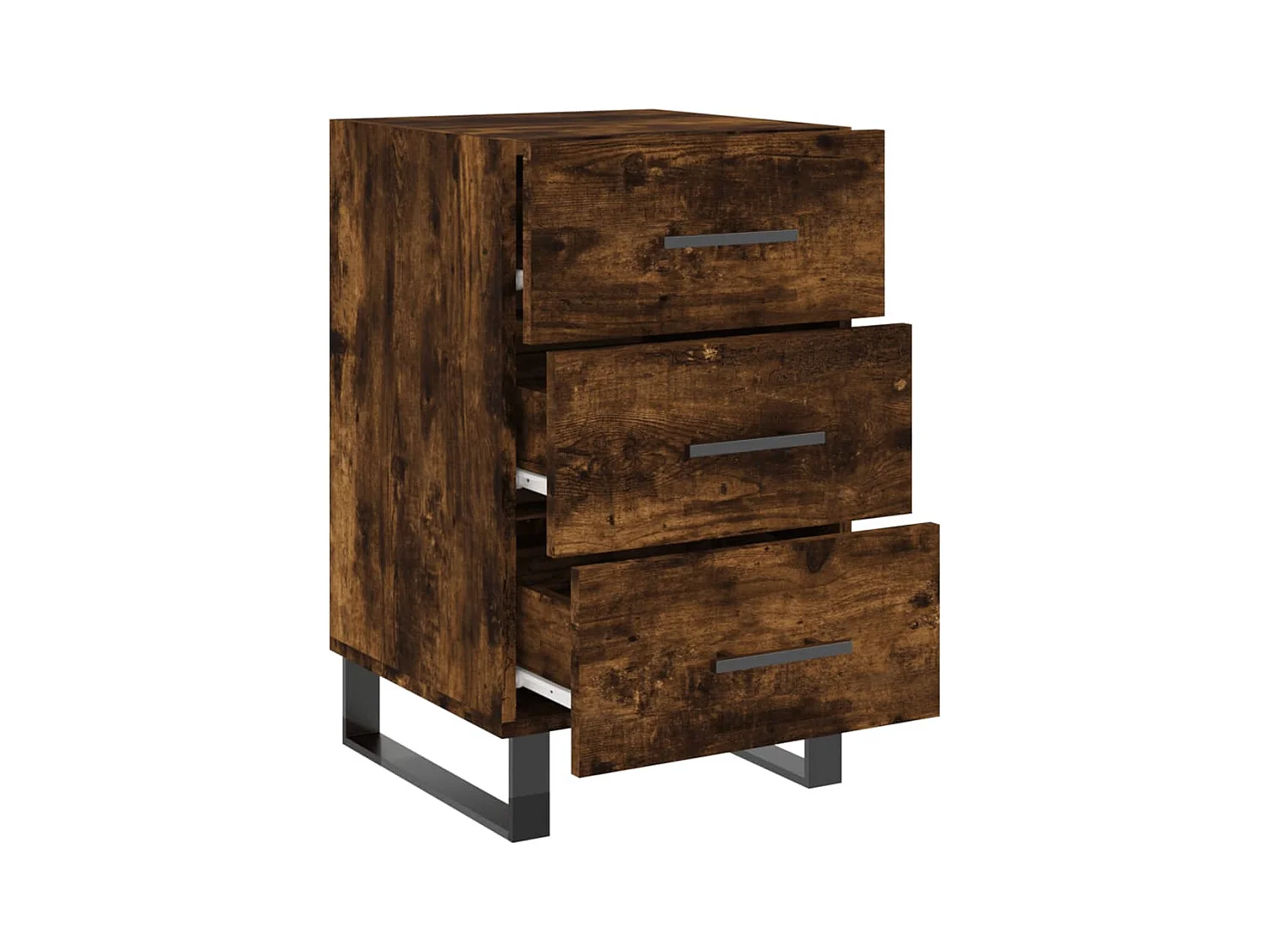 Eilven  Table de chevet chêne fumé 40x40x66 cm bois d'ingénierie