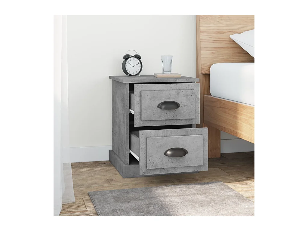 Arras  Tables de chevet 2 pcs gris béton 39x39x47,5 cm bois ingénierie