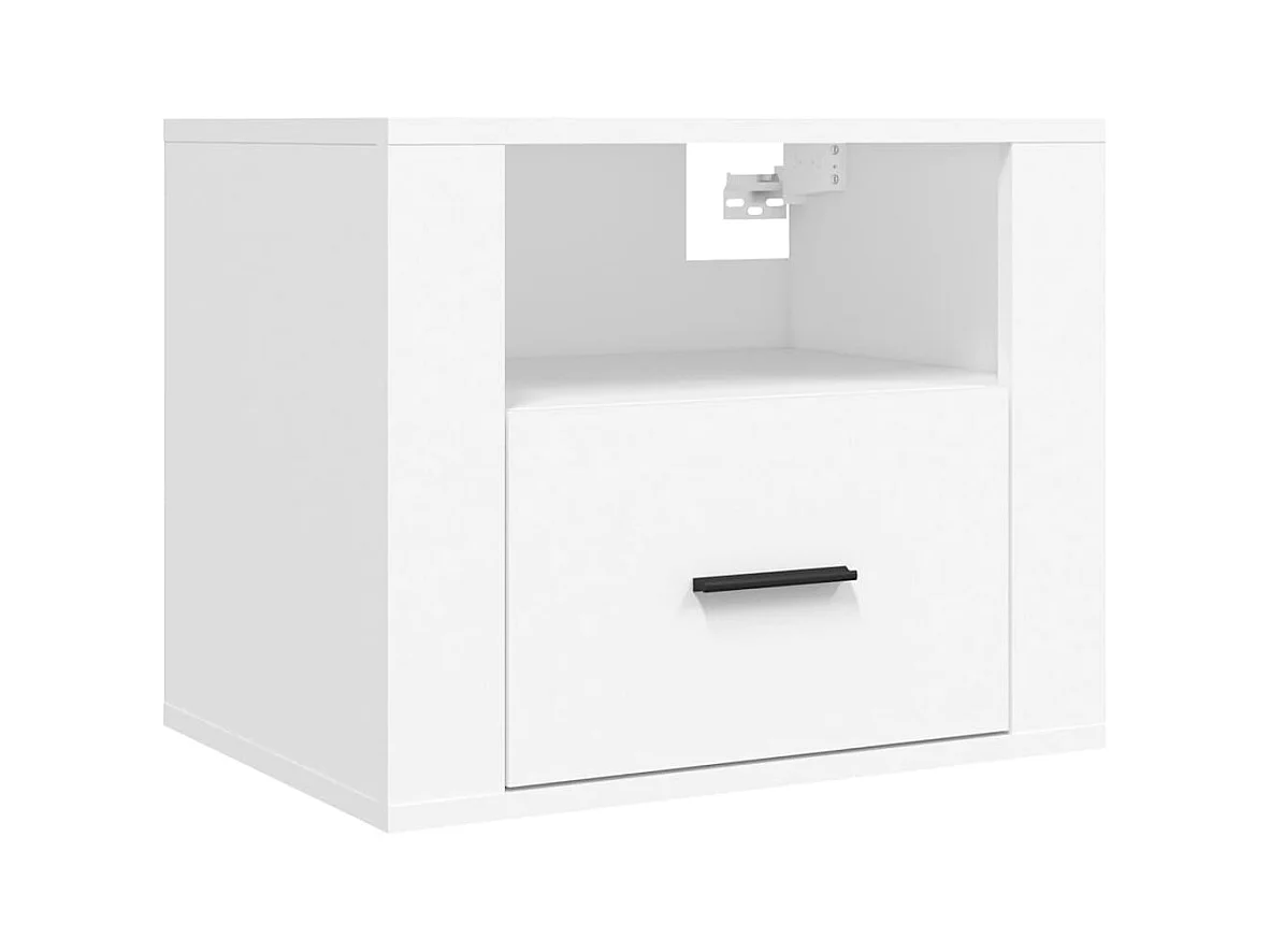 Pyren  Table de chevet murale Blanc 50x36x40 cm