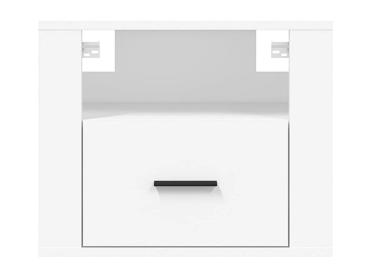 Pyren  Table de chevet murale Blanc 50x36x40 cm