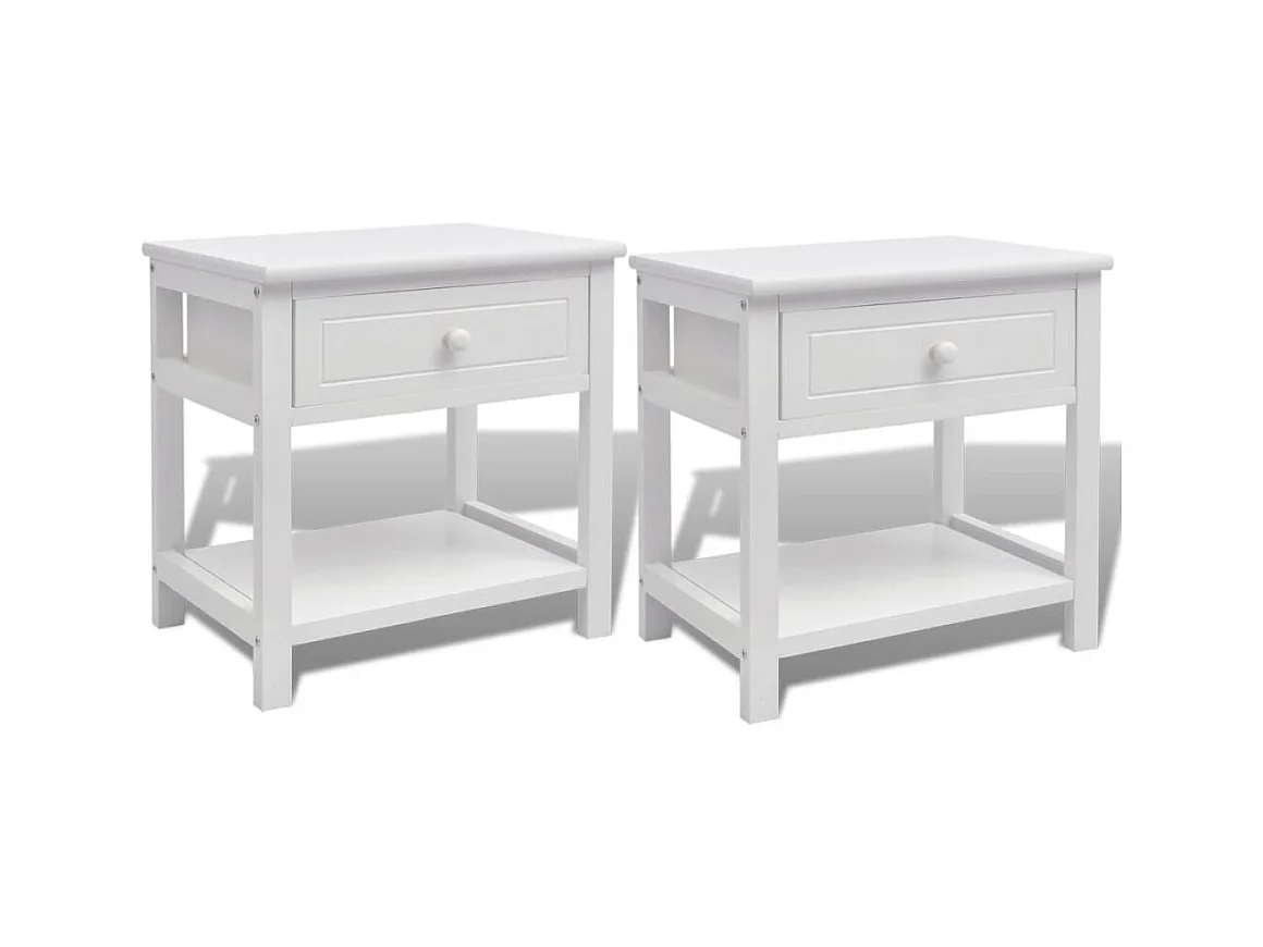 Dylana  Table de chevet 2 pcs Bois Blanc