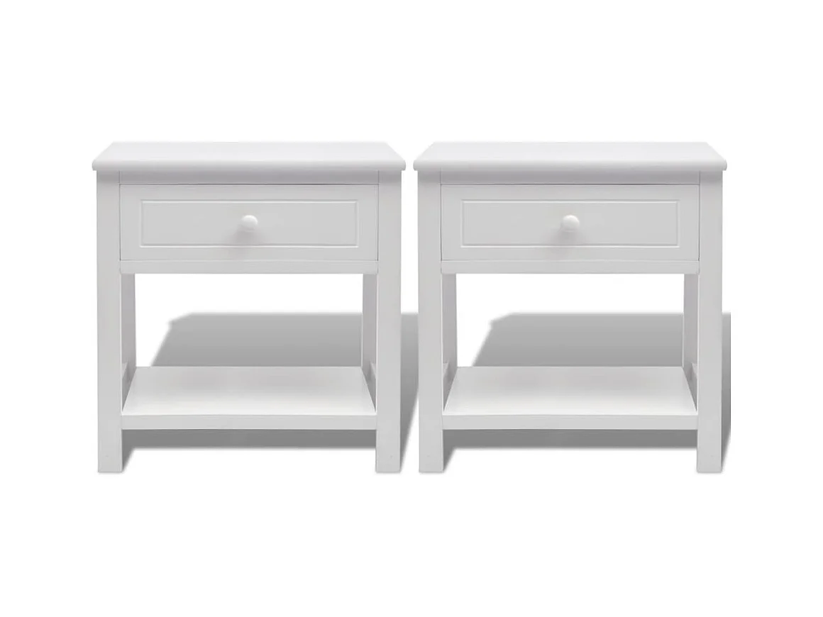 Dylana  Table de chevet 2 pcs Bois Blanc