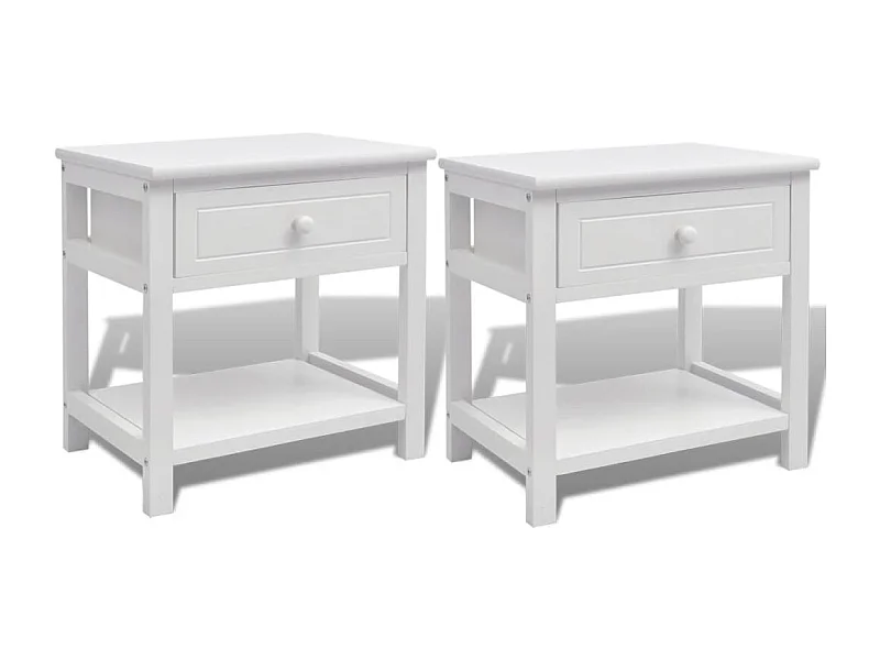 Dylana  Table de chevet 2 pcs Bois Blanc