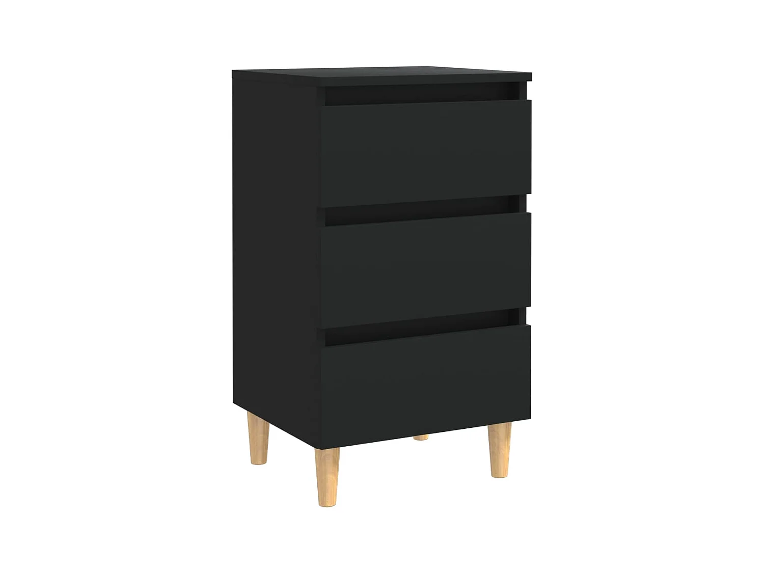 Kendallville  Table de chevet avec pieds en bois noir 40x35x69 cm