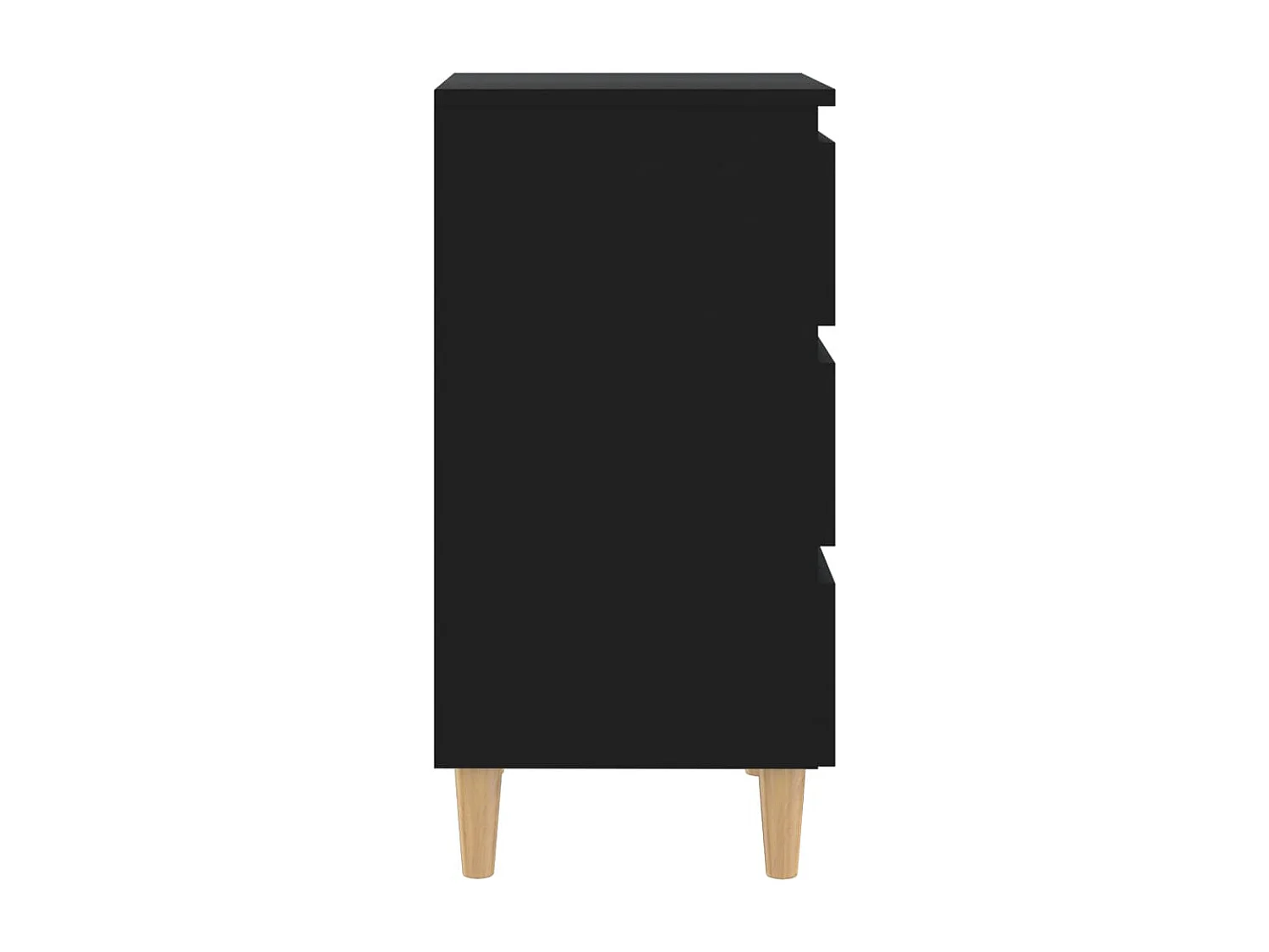 Kendallville  Table de chevet avec pieds en bois noir 40x35x69 cm