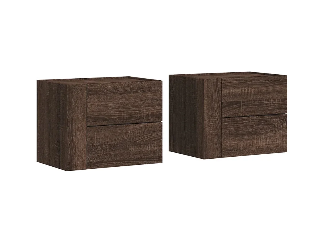 Dayton  Tables de chevet murales 2 pcs chêne marron 45x30x35 cm