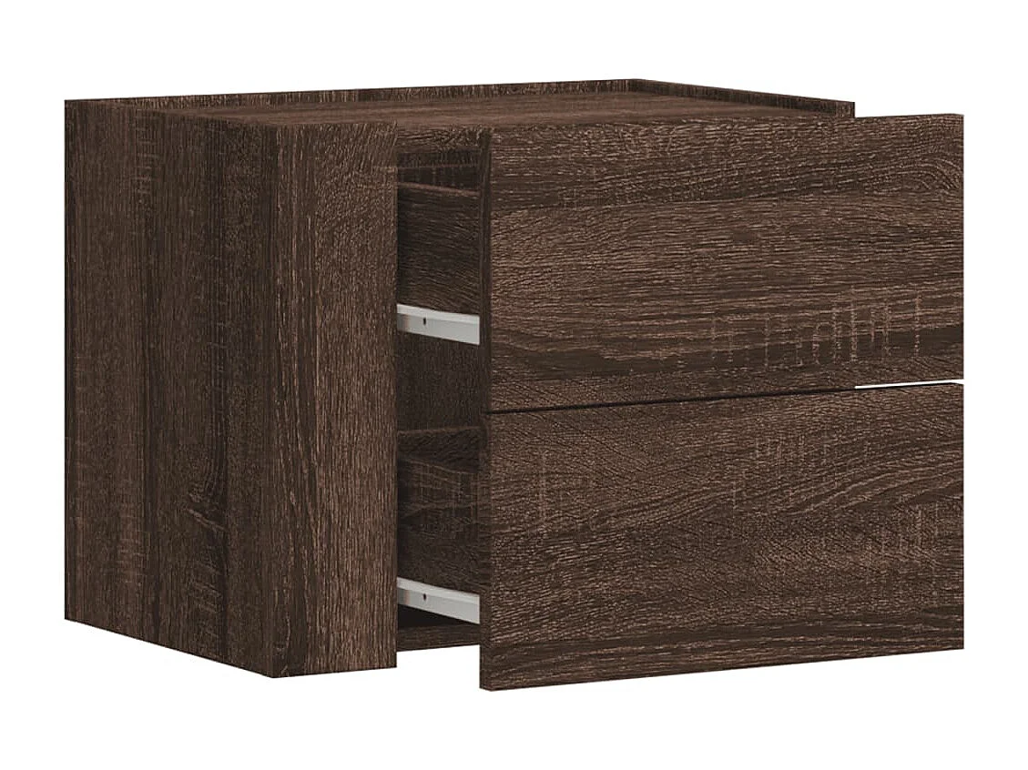 Dayton  Comodini a Muro 2 pz Rovere Marrone 45x30x35 cm