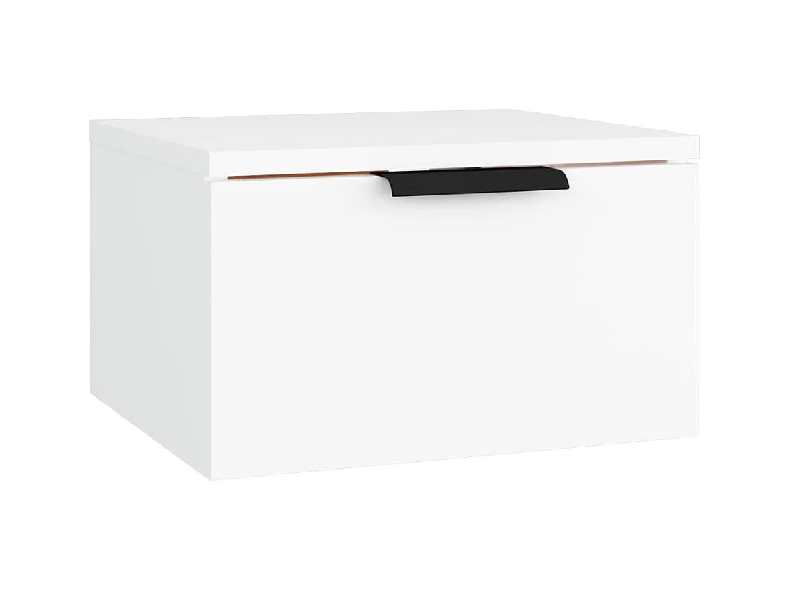 Steve James  Tables de chevet murales 2 pcs blanc 34x30x20 cm