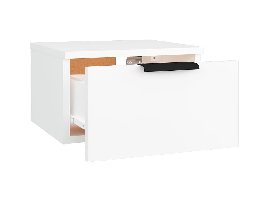 Steve James  Tables de chevet murales 2 pcs blanc 34x30x20 cm