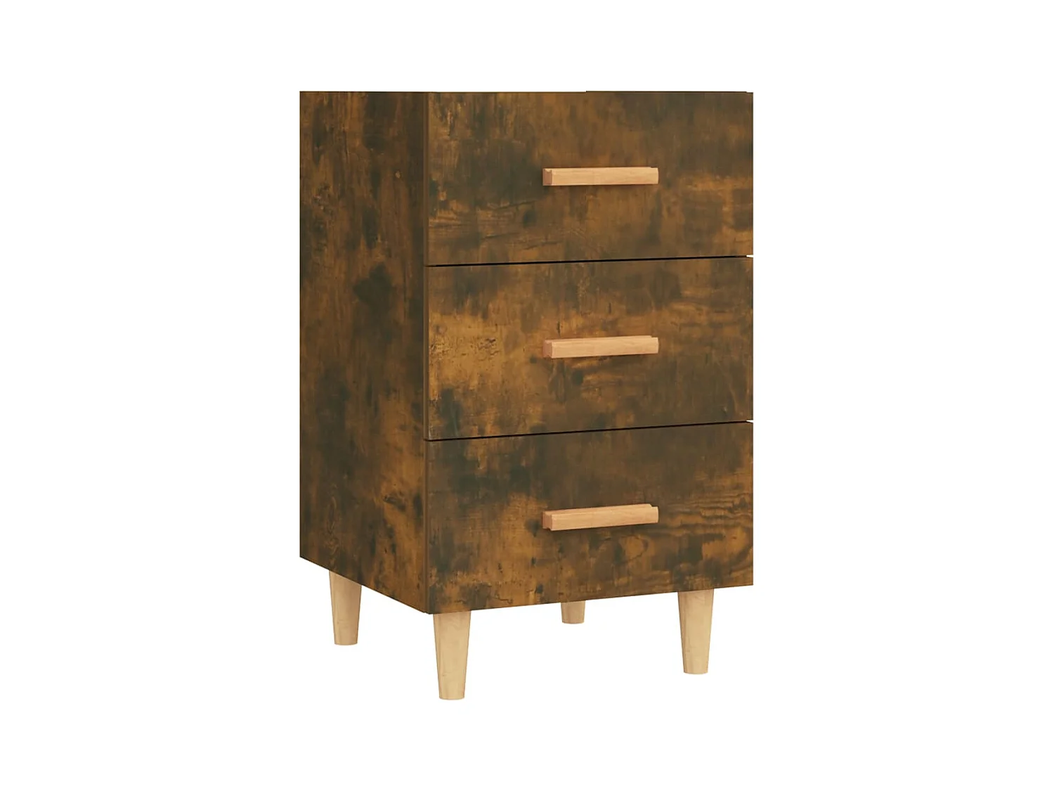 Cash  Table de chevet chêne fumé 40x40x66 cm bois d'ingénierie