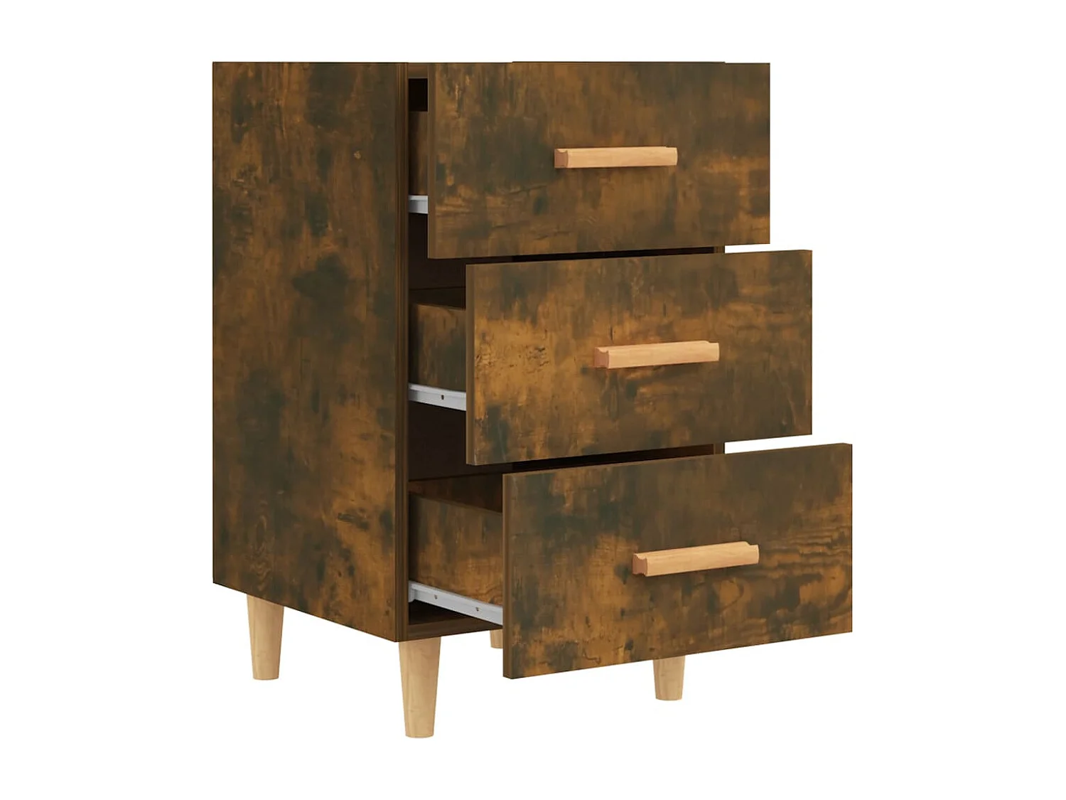 Cash  Table de chevet chêne fumé 40x40x66 cm bois d'ingénierie