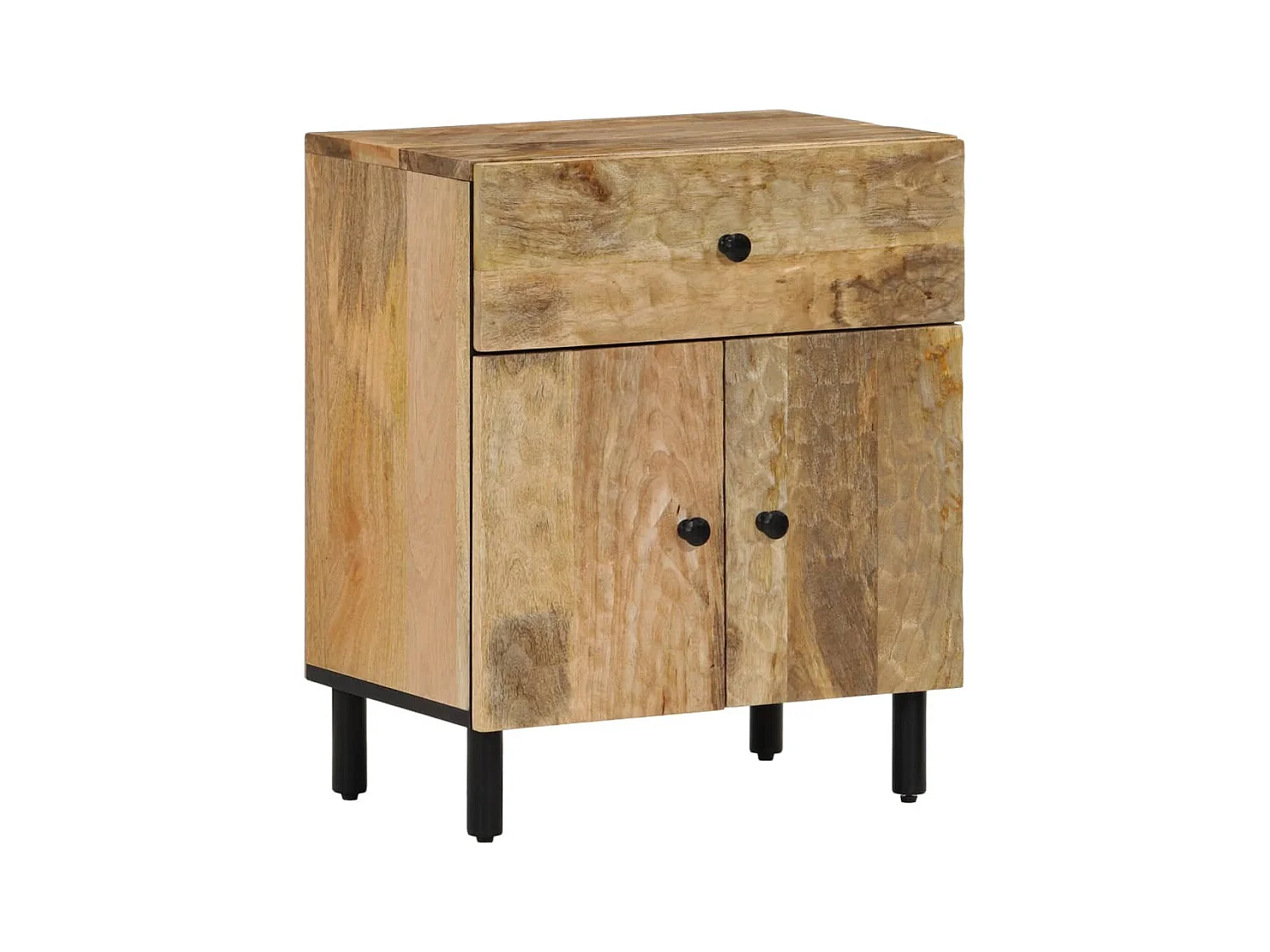 Ithren  Comodino 50x33x60 cm in Legno Massello di Mango