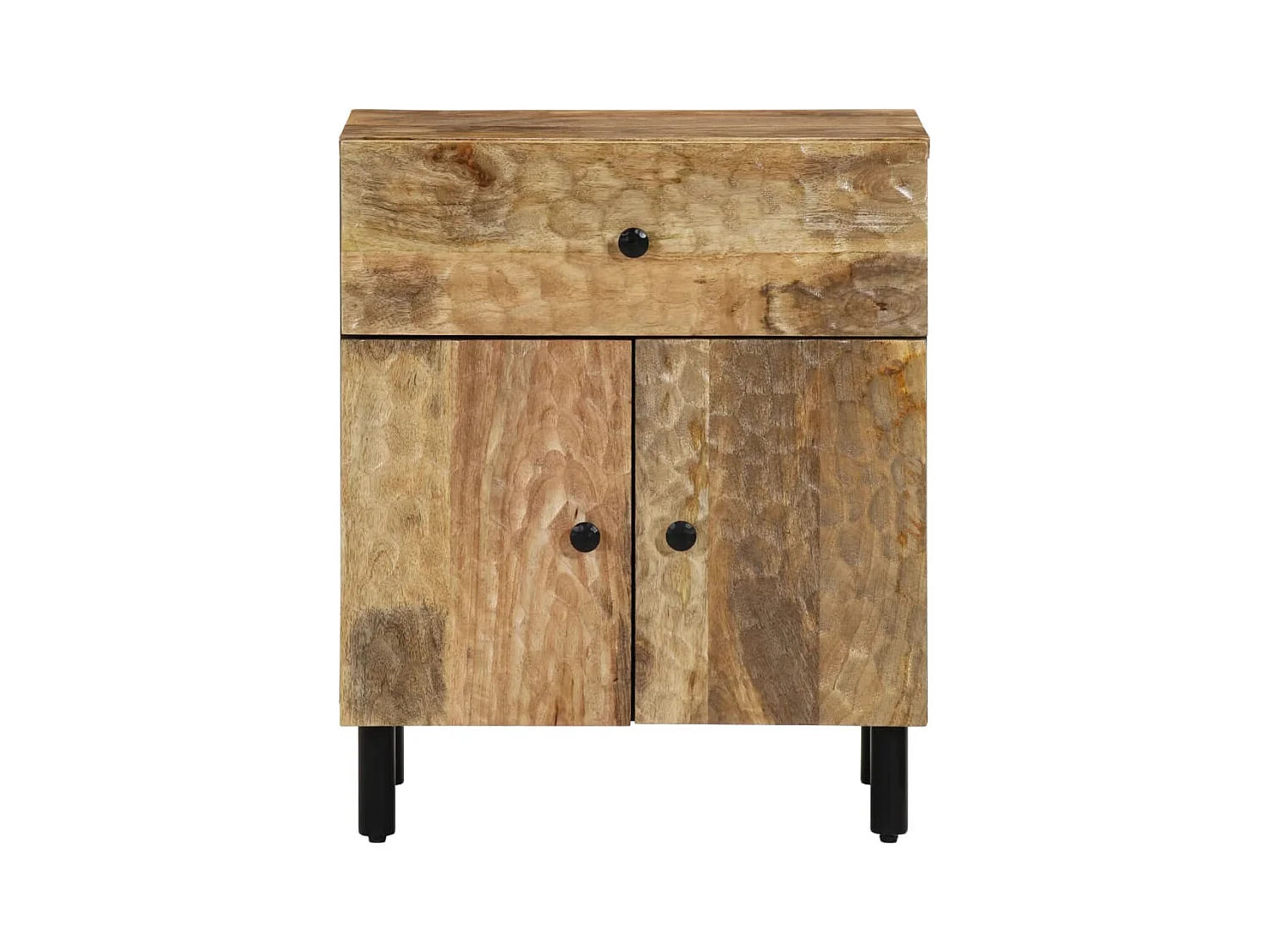 Ithren  Comodino 50x33x60 cm in Legno Massello di Mango