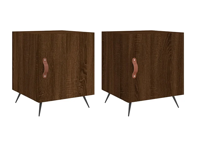 Aars  Mesitas noche 2 uds madera ingeniería marrón roble 40x40x50 cm