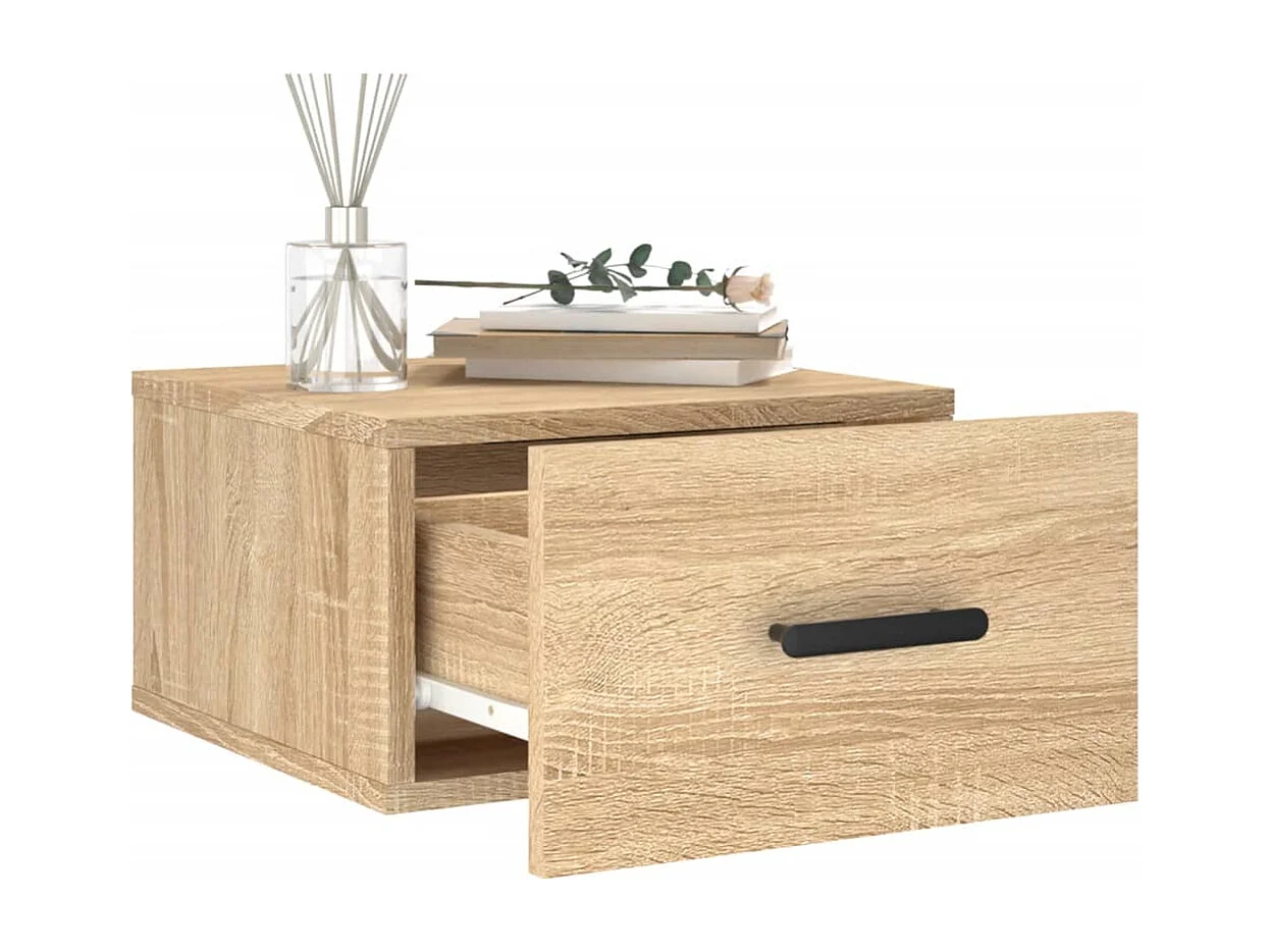 Cataula  Table de chevet murale chêne sonoma 35x35x20 cm