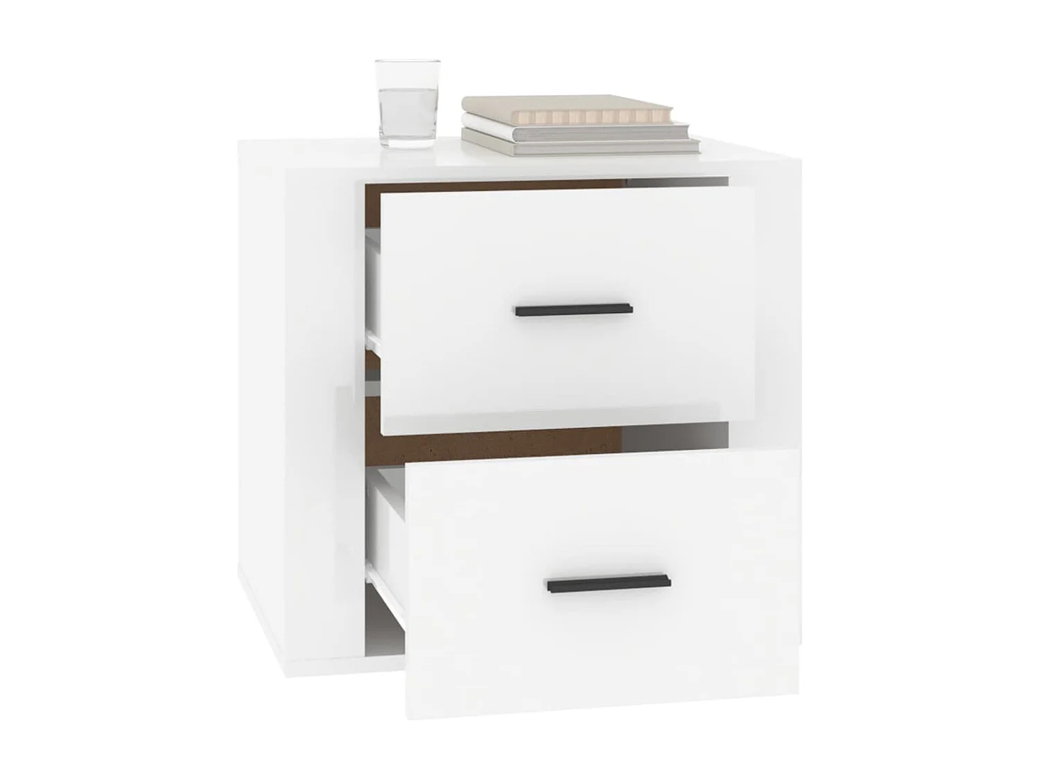 Melinda  Table de chevet Blanc brillant 50x39x47 cm