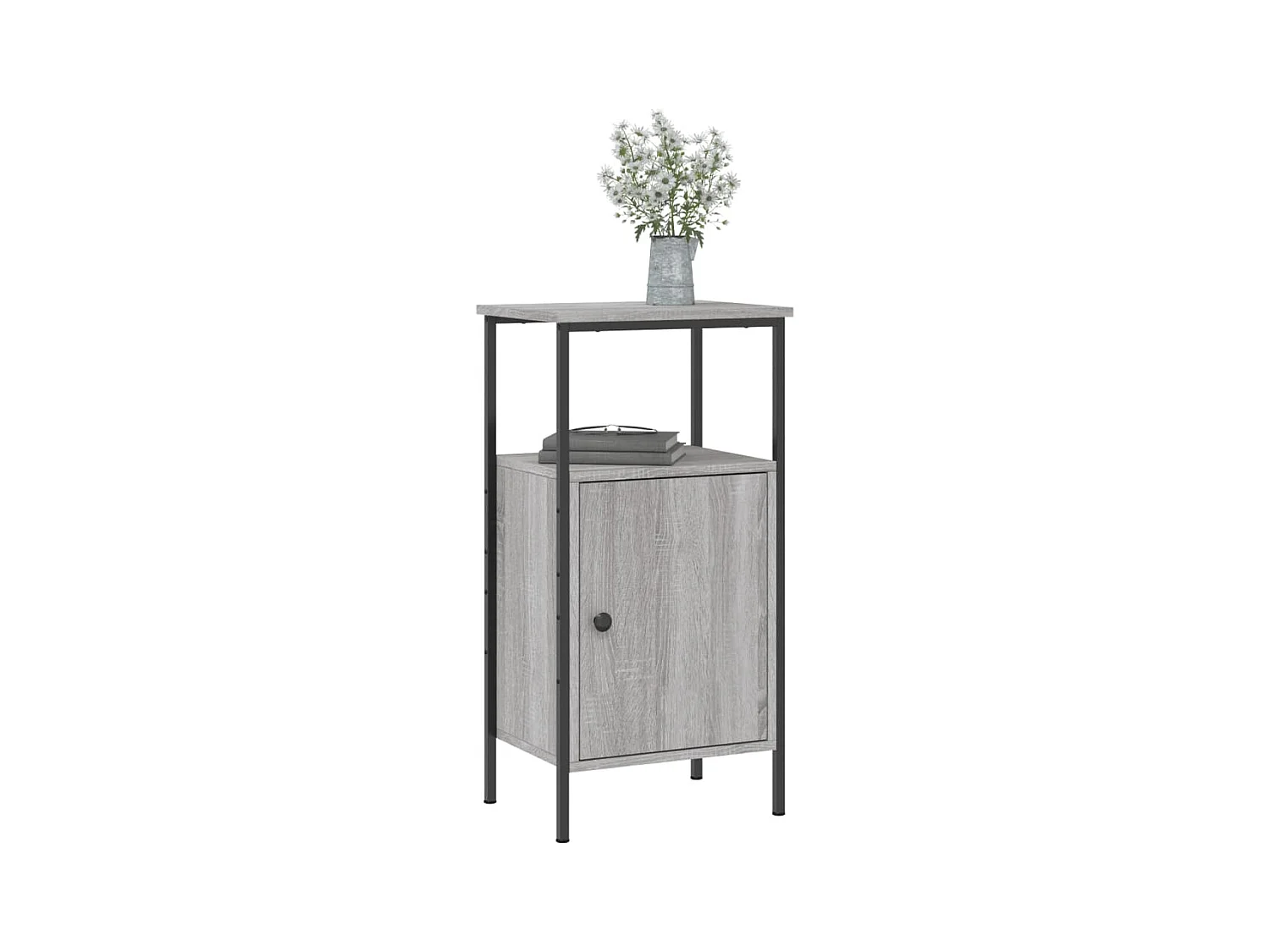 Wellford  Nachttische 2 Stk. Grau Sonoma 41x31x80 cm Holzwerkstoff