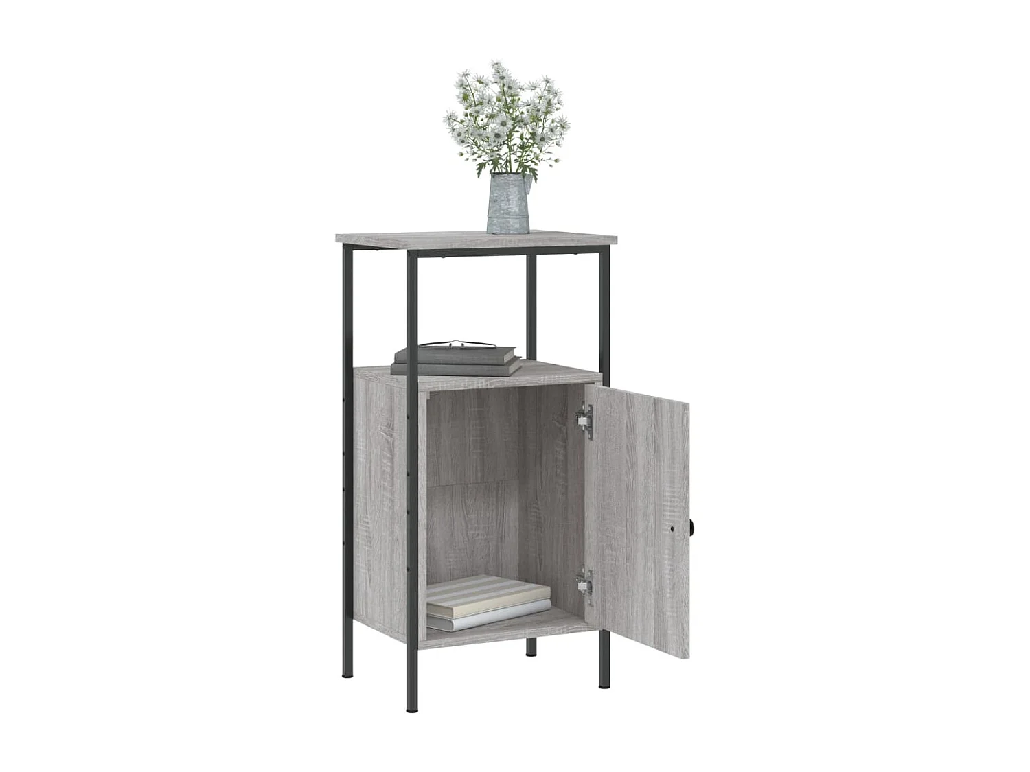 Wellford  Nachttische 2 Stk. Grau Sonoma 41x31x80 cm Holzwerkstoff