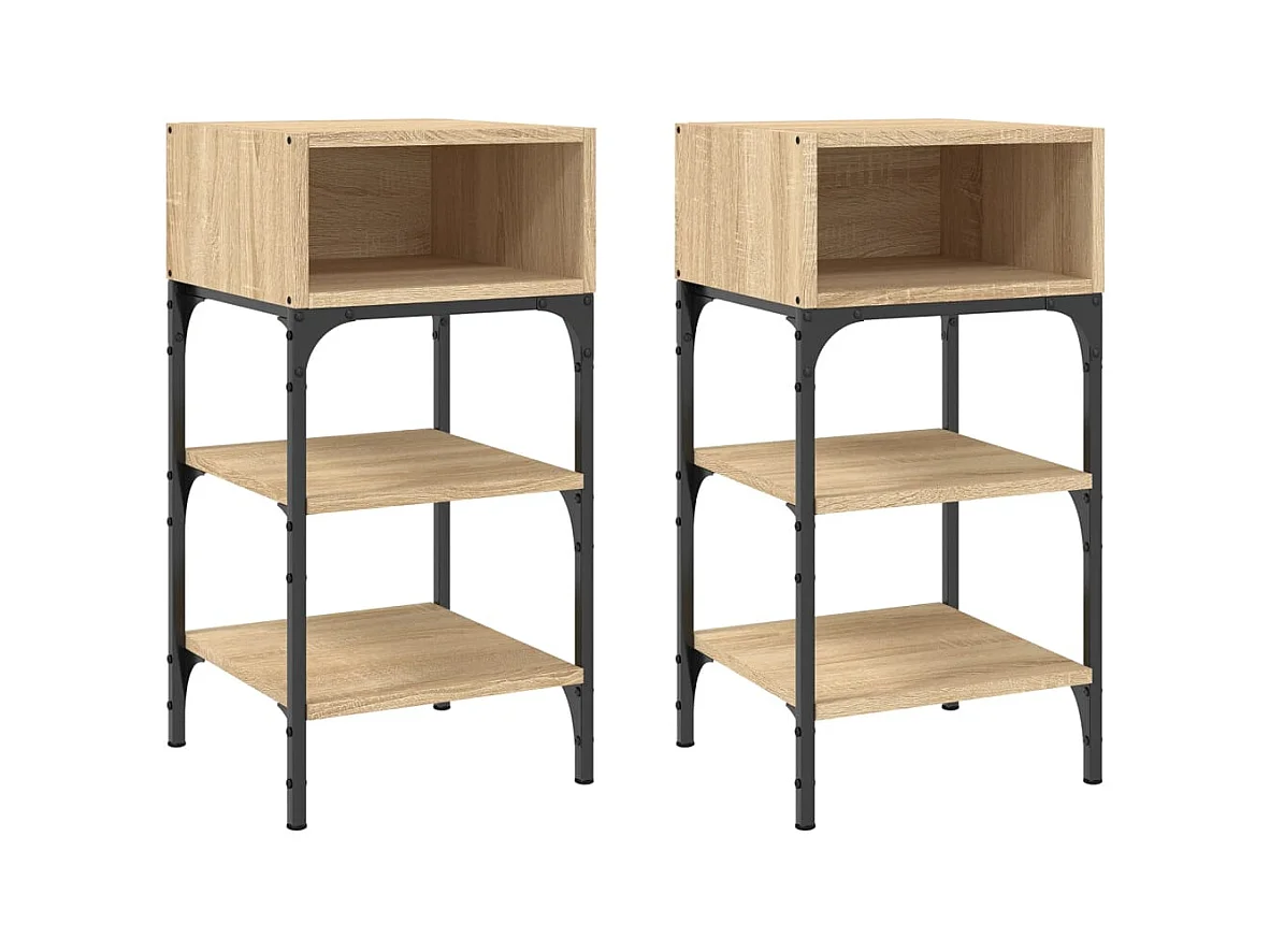 Walo  Tables de chevet 2 pcs chêne sonoma 35x34,5x70 cm